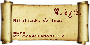 Mihalicska Álmos névjegykártya